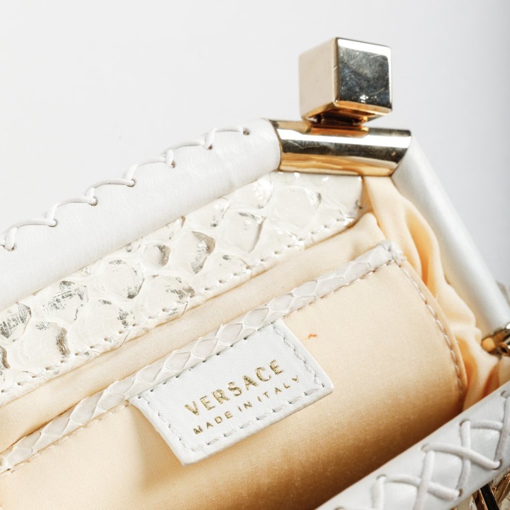 Versace Madonna Frame White Snake Mini Bag - Picture 11 of 11